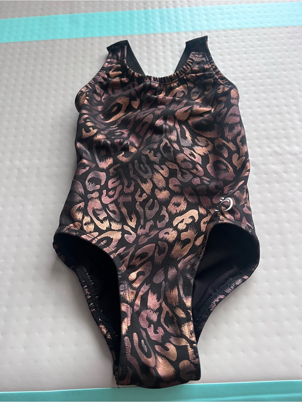 Girls Metallic Rose Leopard-Print One-Piece Swimsuit